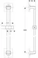 Brausestange aus hochwertigem Material mit klaren Linien und einfacher Montage. Geeignet für Produkte von Ideal Standard. Maße und Details sind im technischen Diagramm dargestellt.